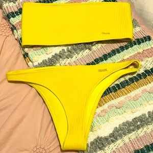 TRIANGL yellow bandeau bikini set